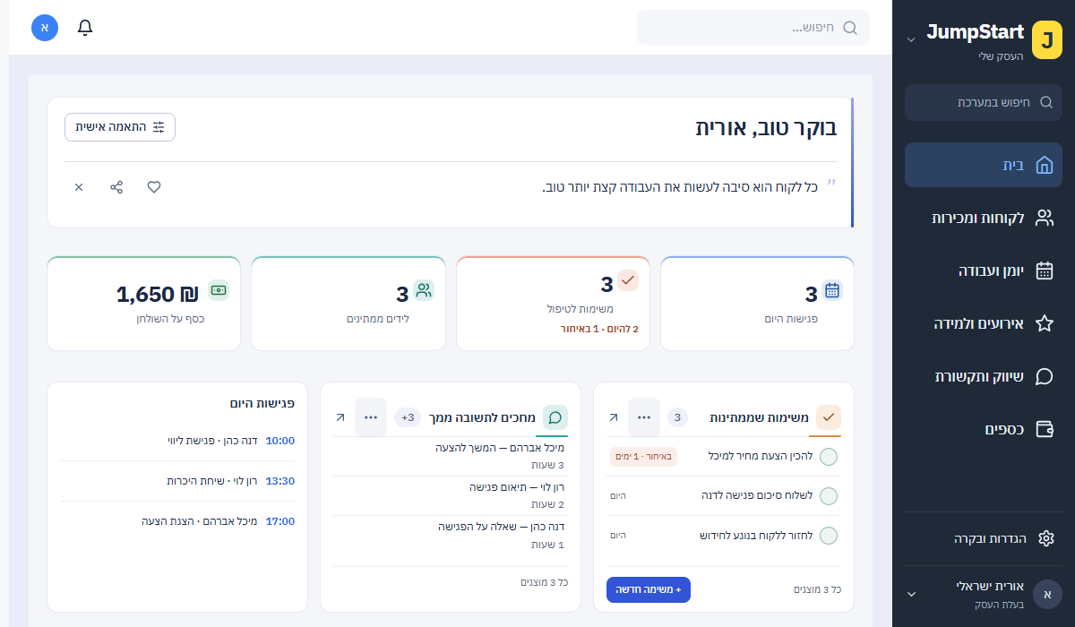 פגישות וסיכומי AI